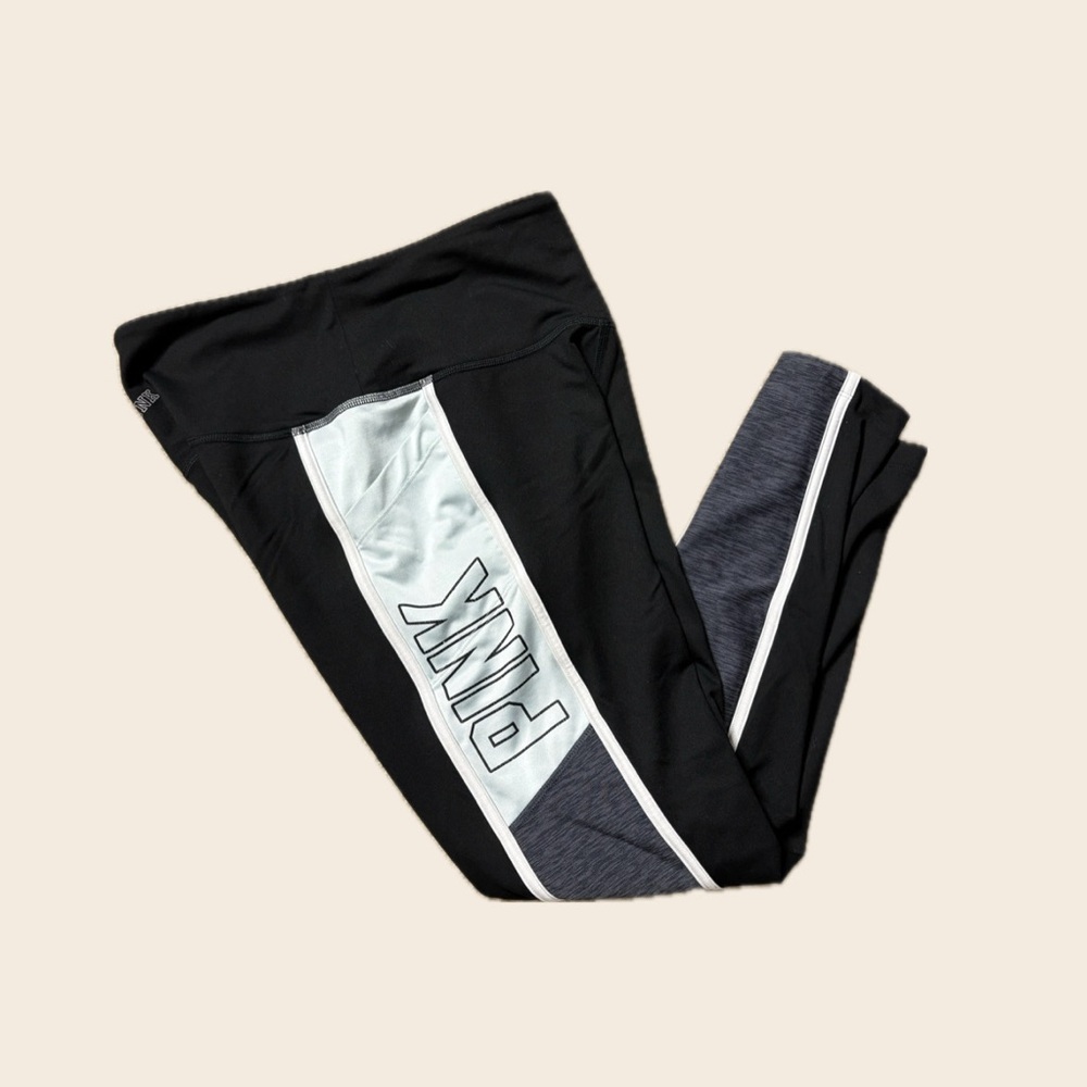 VS Pink Baby Blue Athletic Capri Leggings
